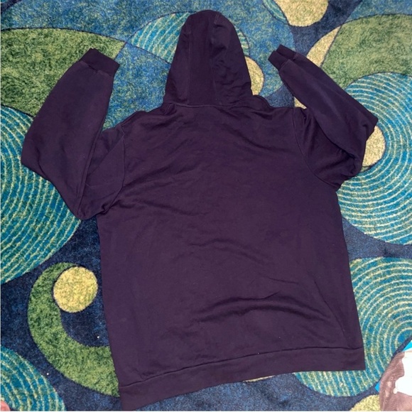 Adidas Navy Hoodie with Dark Blue Drawstrings - Picture 3 of 3